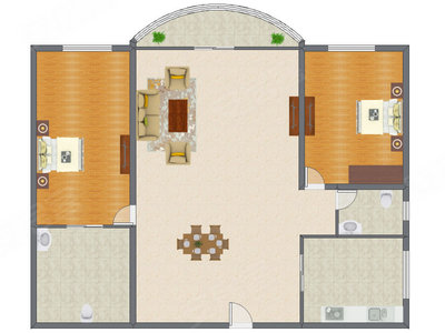 2室2厅 170.00平米户型图
