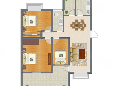 3室2厅 83.13平米