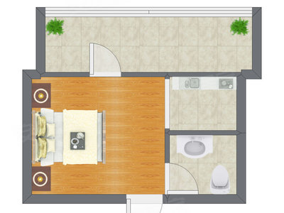 1室0厅 26.00平米
