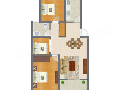 3室1厅 95.88平米