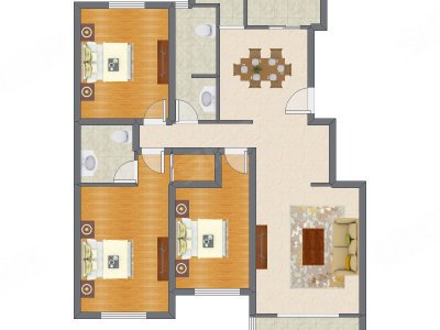 3室2厅 138.27平米