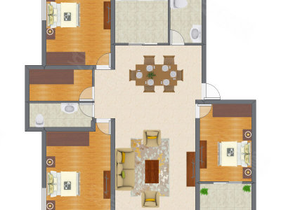 3室2厅 152.60平米