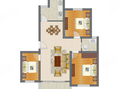 3室2厅 96.18平米