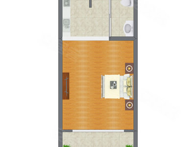 1室0厅 40.15平米