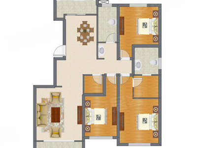 3室2厅 145.59平米