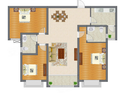 3室2厅 137.40平米户型图