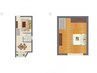 1室1厅 29.96平米户型图