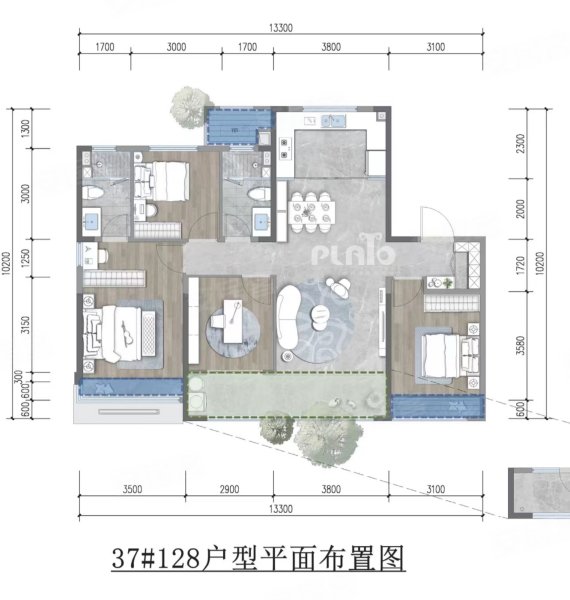 城投绿城理想之城4室2厅2卫130㎡南176万