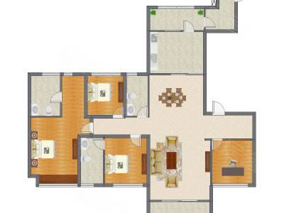 4室2厅 189.93平米