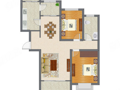 2室2厅 95.44平米