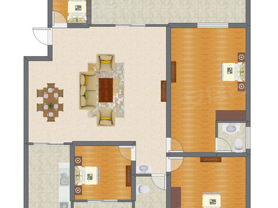 4室2厅 129.53平米