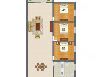 3室2厅 120.49平米