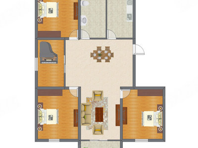 3室2厅 125.02平米