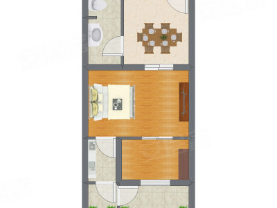 1室1厅 48.11平米
