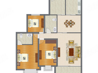 3室2厅 130.00平米