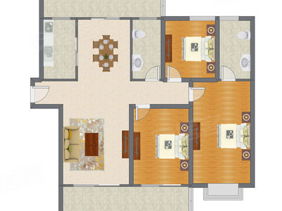 3室2厅 167.10平米