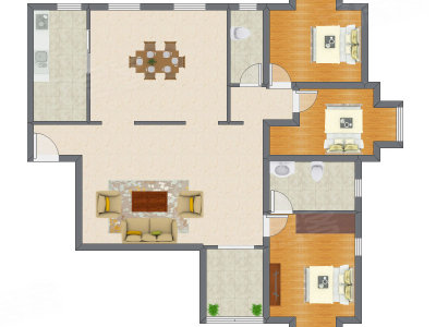 3室2厅 118.38平米