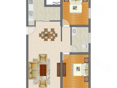 2室2厅 97.55平米