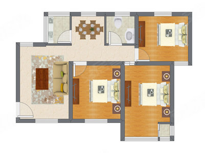 3室2厅 83.69平米户型图