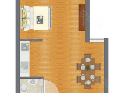 1室0厅 24.32平米
