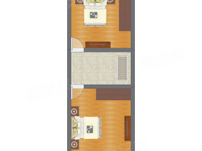 2室1厅 30.70平米
