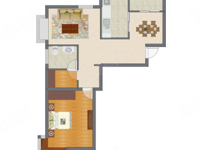 1室2厅 92.45平米