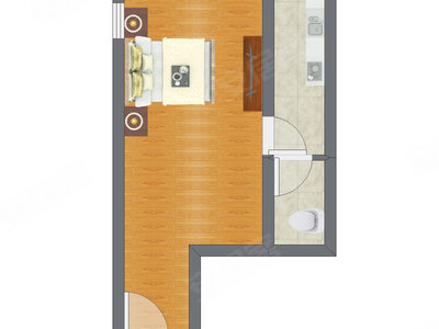 1室0厅 38.20平米