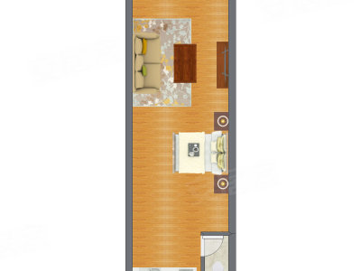 1室0厅 31.85平米户型图