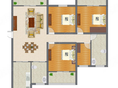 3室1厅 123.18平米