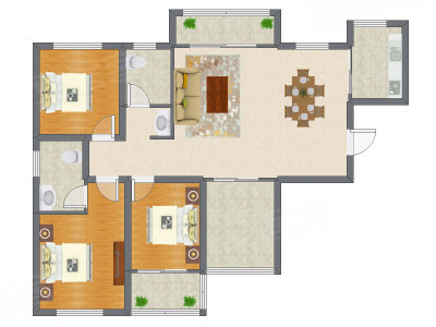 3室2厅 119.71平米