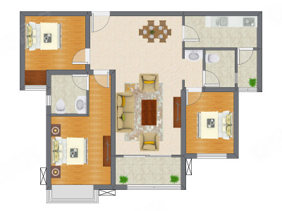 3室2厅 99.83平米