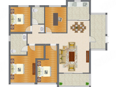 4室2厅 153.50平米