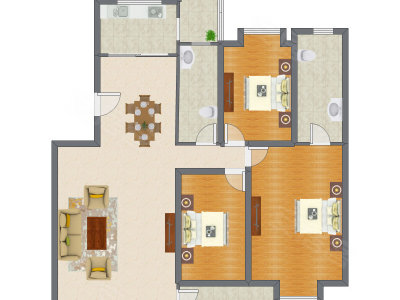 3室2厅 147.10平米户型图