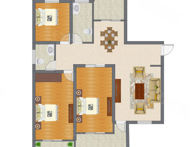 3室1厅 134.66平米