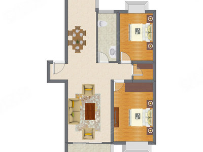 2室2厅 95.19平米户型图