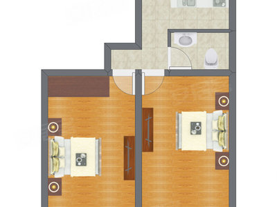 2室0厅 72.94平米户型图