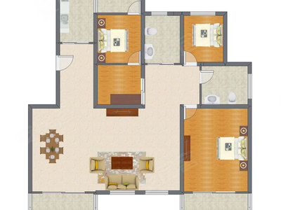 3室2厅 140.68平米