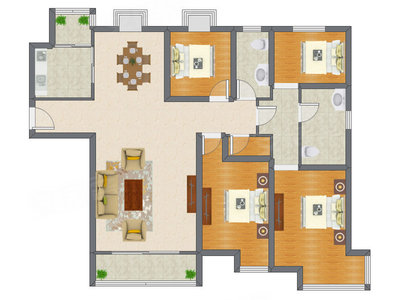 4室2厅 170.17平米