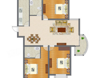 3室2厅 105.65平米