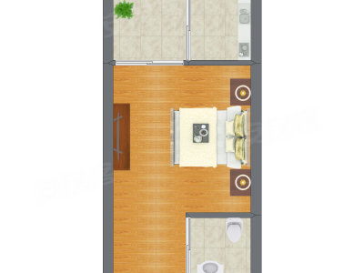 1室0厅 25.21平米