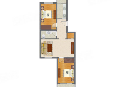 2室1厅 94.42平米户型图