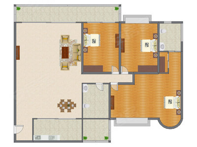 3室2厅 318.00平米户型图