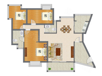 3室2厅 135.12平米