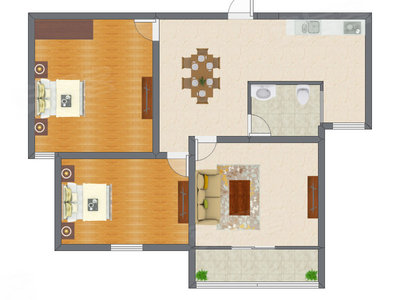 2室2厅 98.67平米户型图