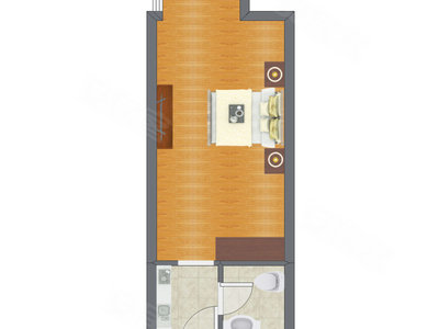 1室0厅 41.45平米户型图