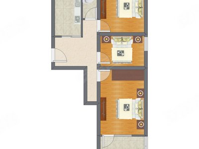 3室1厅 75.00平米
