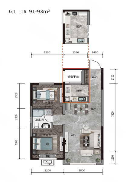 大正·澜庭2室2厅1卫91㎡南北80万