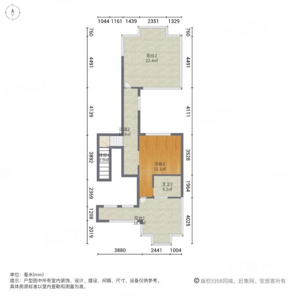 爱晚大爱城(别墅)3室2厅3卫200㎡南北160万