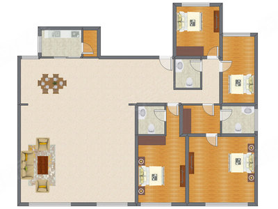 4室1厅 238.63平米