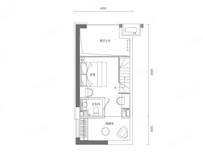 绿城桂语朝阳·悦尚LOFT2室2厅2卫42㎡西58万